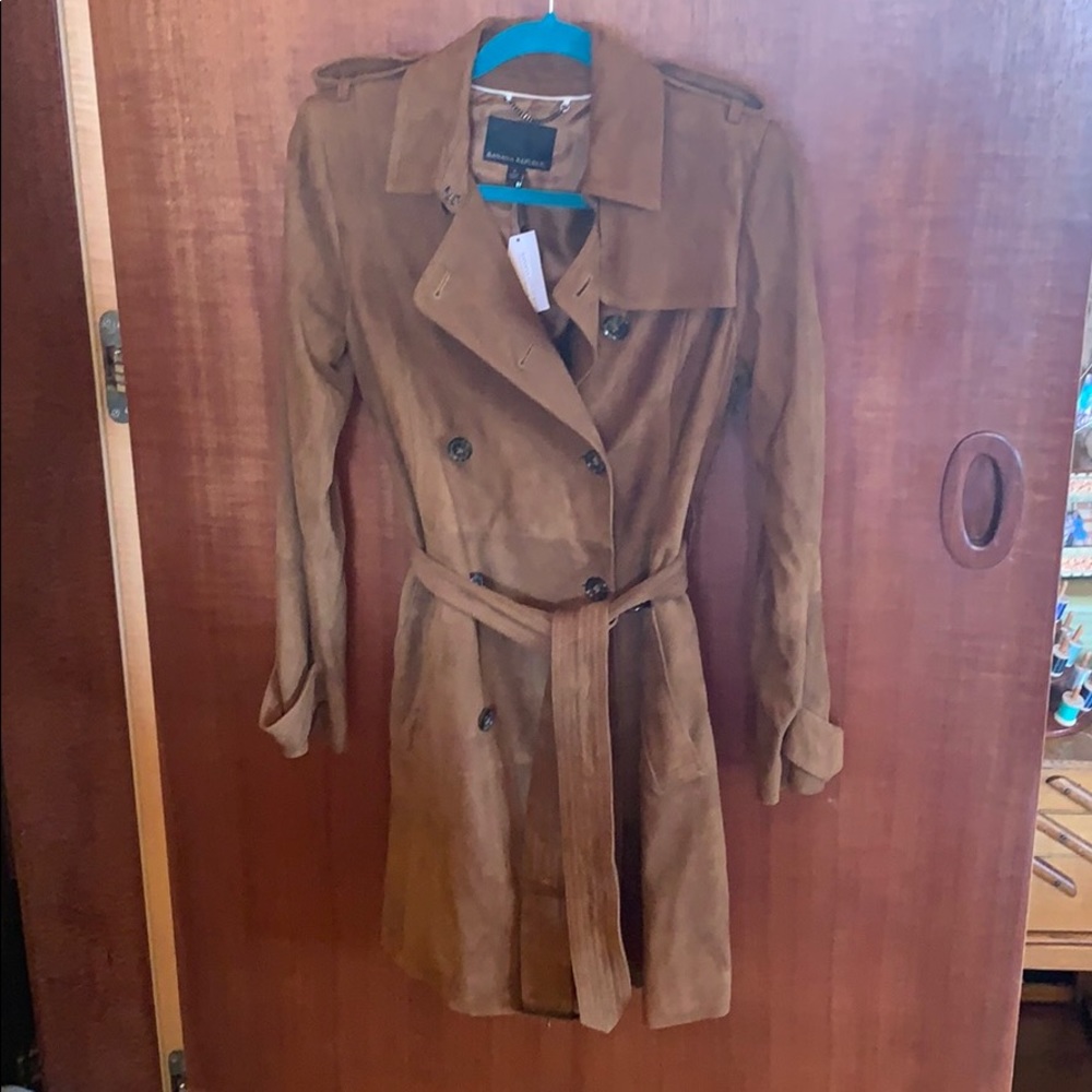 Banana Republic genuine suede trench coat
